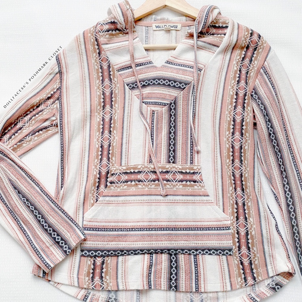 Pink Blue & White Lightweight Baja Hoody